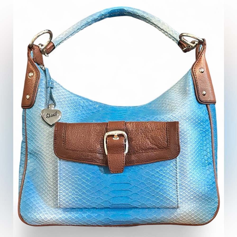 Sharif Blue and Brown Shoulder Bag